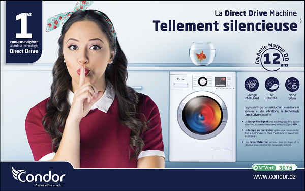 Profitez du « Direct Drive » sur les machines à laver Condor
