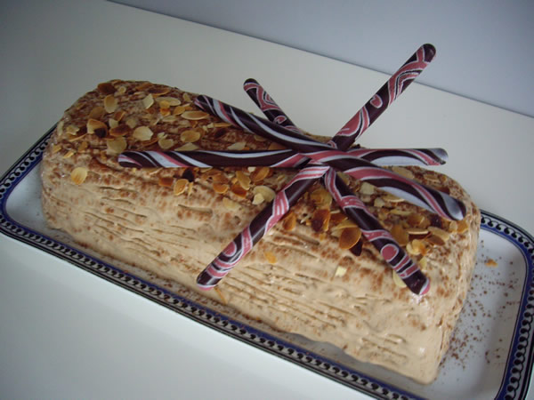 Bûche à la ganache au café