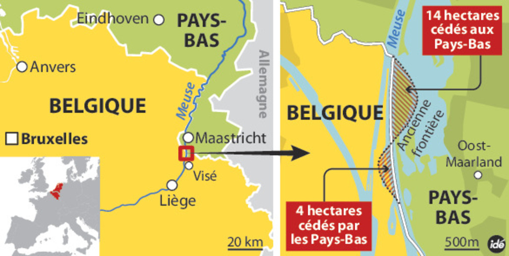 La Belgique va échanger le 1er janvier des hectares de territoires avec les Pays-Bas