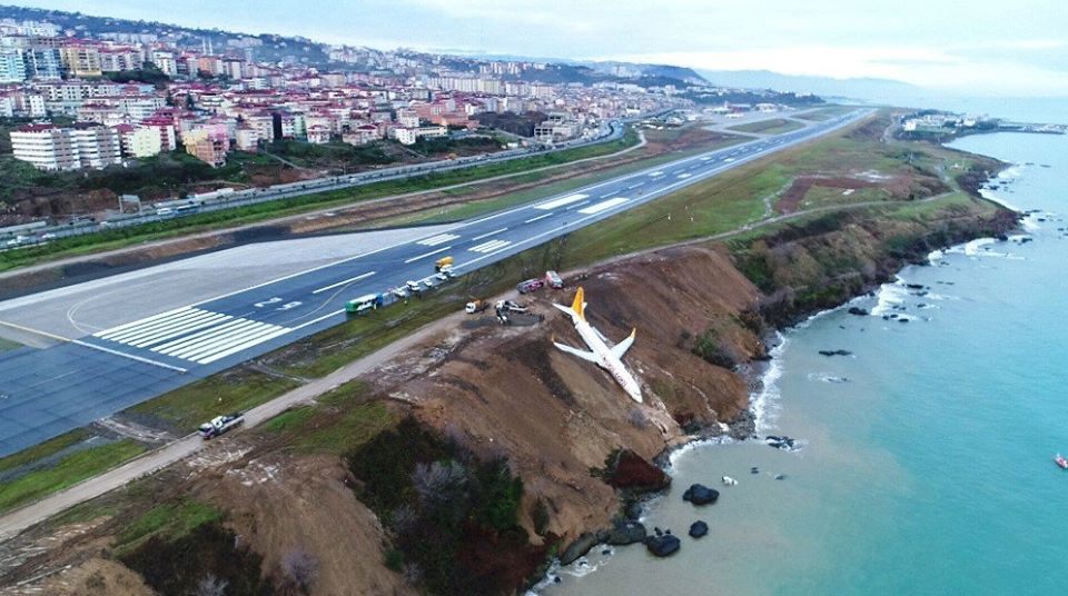Sortie de piste à l&rsquo;atterrissage d&rsquo;un avion de Pegasus Airlines