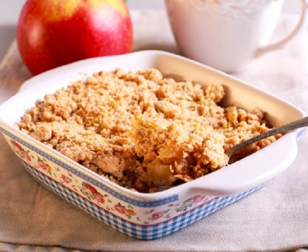 Crumble aux pommes et raisins secs