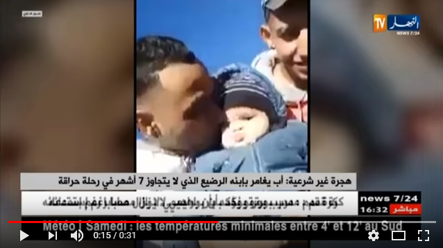 Un Harrag prend le risque d’embarquer son bébé sur un bateau de fortune(vidéo)