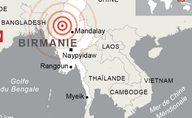 Un séisme de magnitude 6 frappe la Birmanie