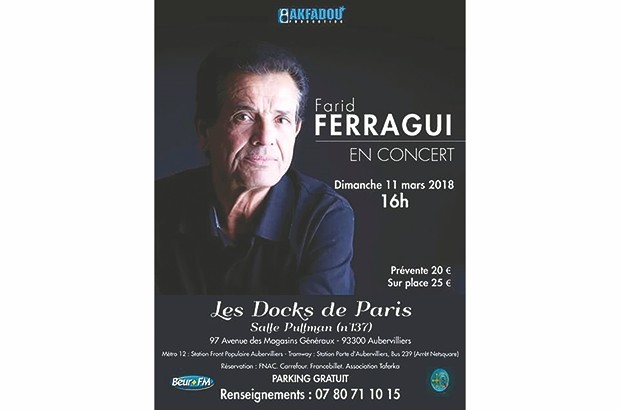 IL L’ENTAMERA DEMAIN À PARIS : Farid Ferragui en tournée en France et en Amérique