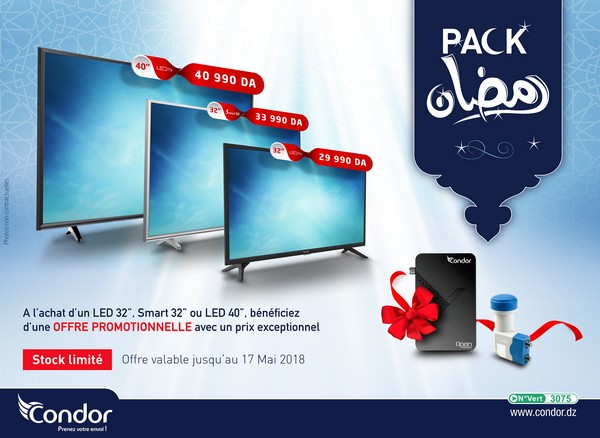 Condor lance le pack Ramadhan à 29 990 DA