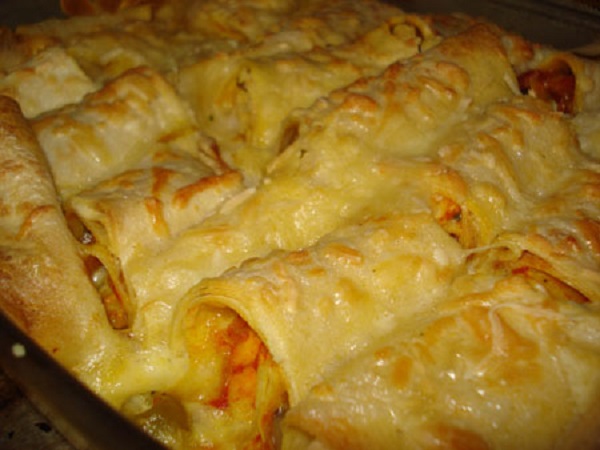 Cannellonis de crêpes aux poulet et champignons