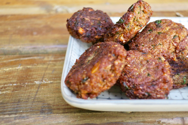 Boulettes de poulet à la purée d’aubergines