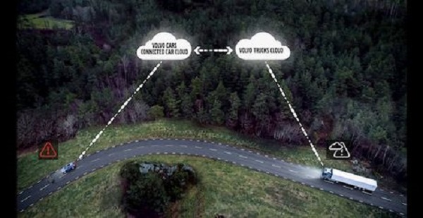 Technologie : Communication dans la circulation entre Volvo Trucks et Volvo Cars