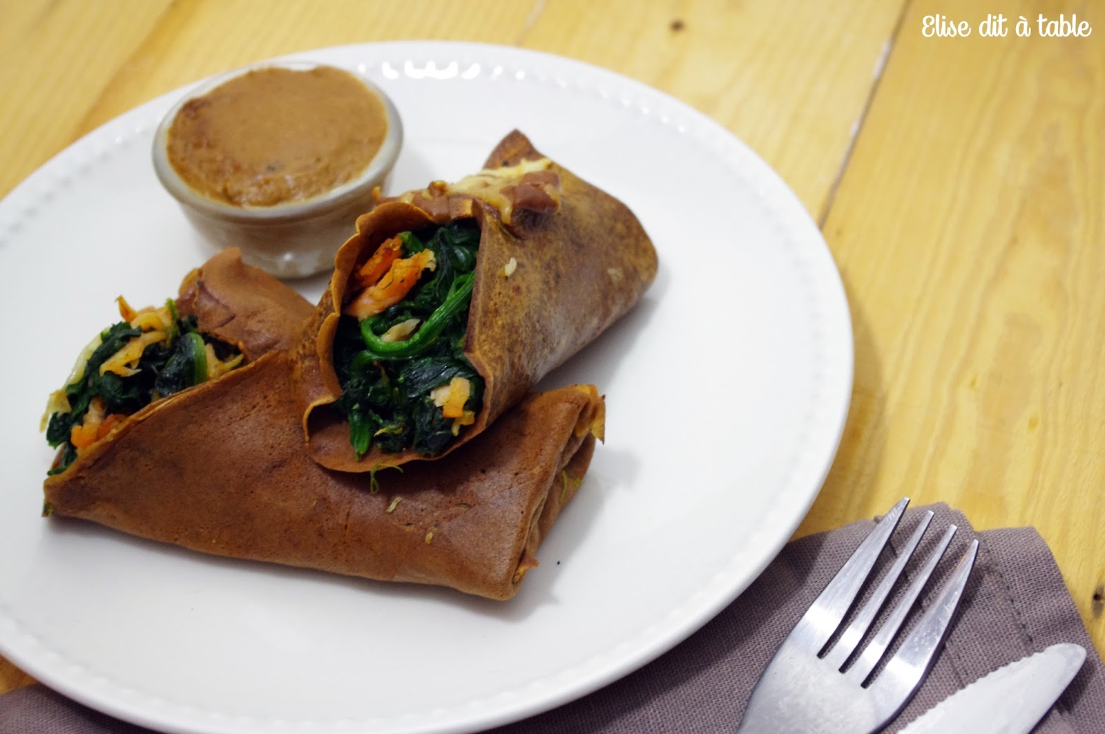 Crêpes aux saumon et épinards