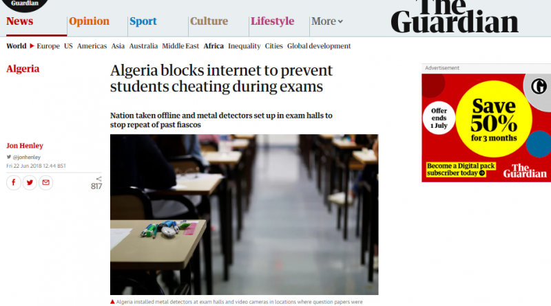 La coupure d’internet au bac amuse les médias étrangers