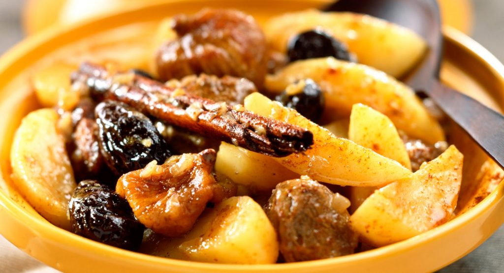 Tajine de poulet sucré-salé