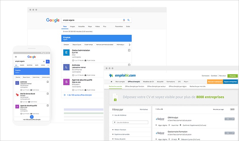 Emploitic, partenaire de Google pour optimiser la recherche d’emploi en Algérie.