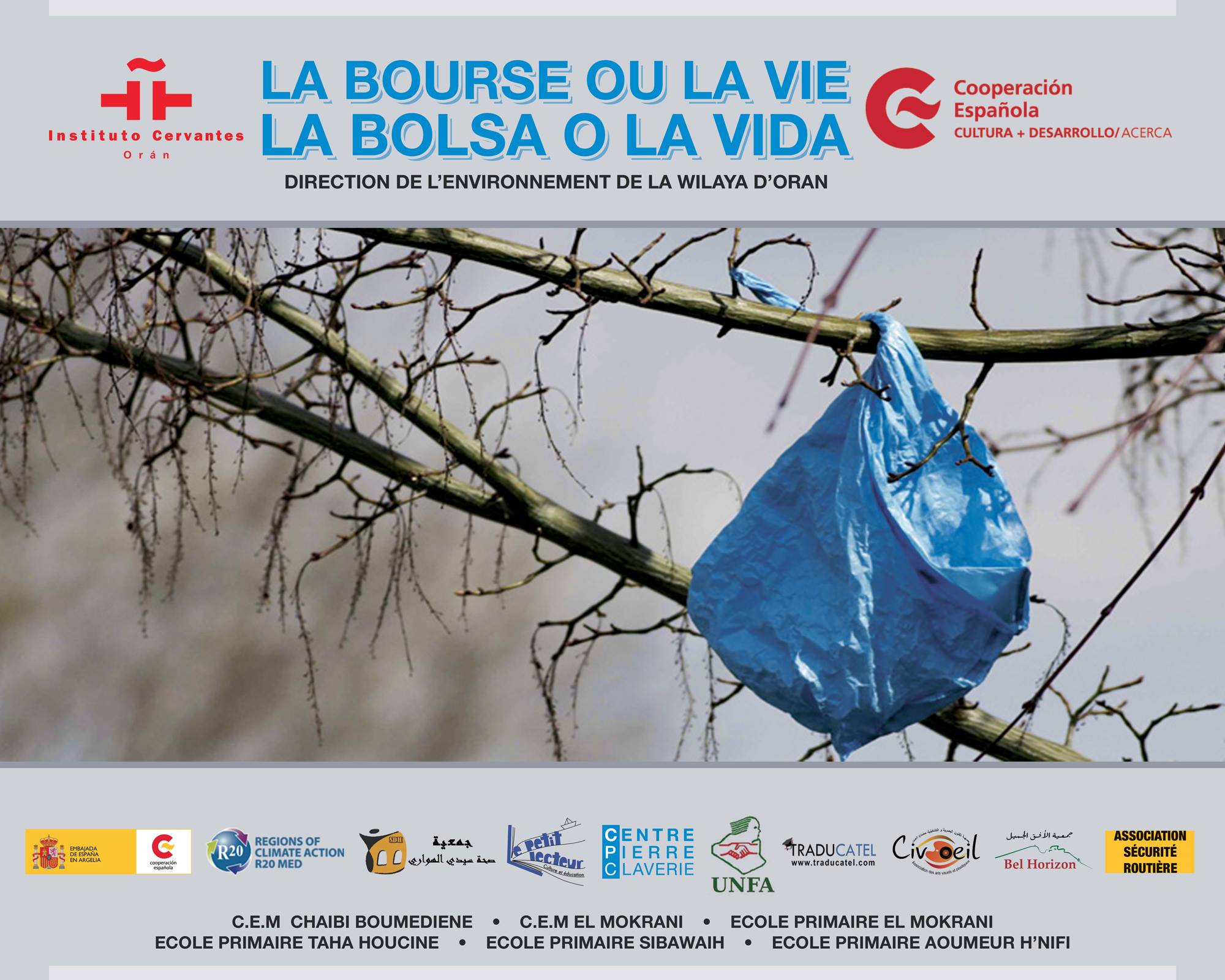 Des sacs en plastique récupérés pour créer une œuvre d’art sur le pont métallique du lycée Lotfi d’Oran