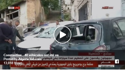 Constantine – 40 véhicules ont été vandalisées (Vidéo)