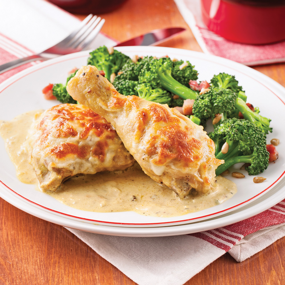 Recette: Cuisses de poulet gratinées