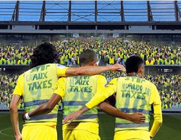 La crise s’invite dans les stades du championnat français: Ligue 1 rattrapée par le mouvement des « Gilets jaunes »