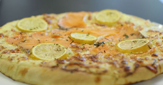 Pizza au saumon