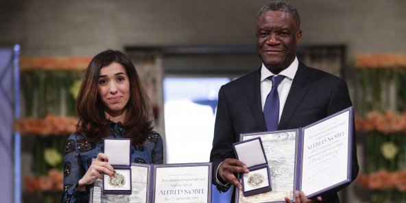 Le Congolais Denis Mukwege et l’Irakienne Nadia Murad reçoivent leur prix Nobel de la paix