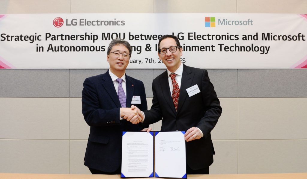 LG entame un partenariat avec Microsoft afin d’accélérer la révolution automobile