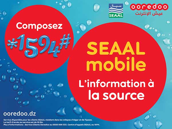 Avec Ooredoo, suivez votre consommation d’eau sur votre mobile grâce au nouveau service exclusif « SEAAL Mobile »