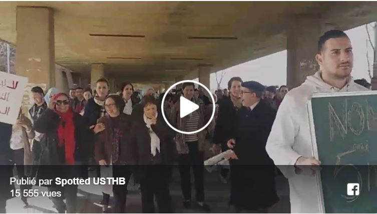 Vidéo :  manifestations contre le 5e mandat à l’USTHB