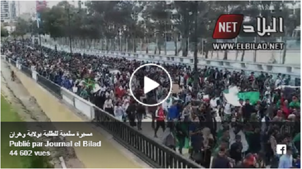 Vidéo : Manifestations pacifiques des étudiants contre le 5e mandat à Oran