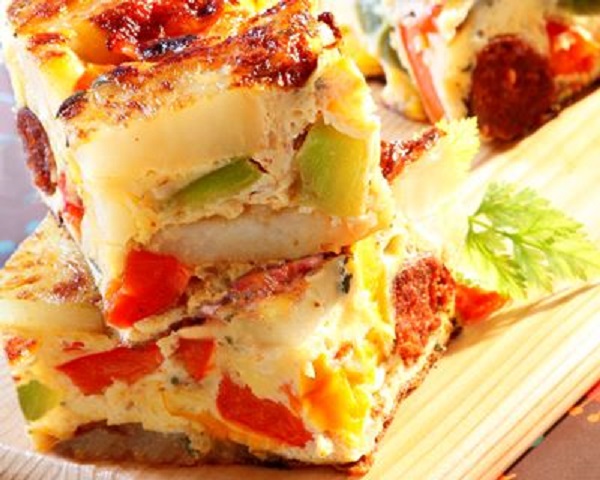 Recette: Tortilla aux merguez et poivrons