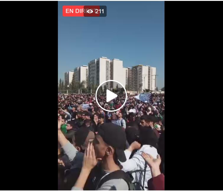 Vidéo : manifestations des étudiants de l’université Saad Dahleb de Blida contre le 5e mandat de Bouteflika