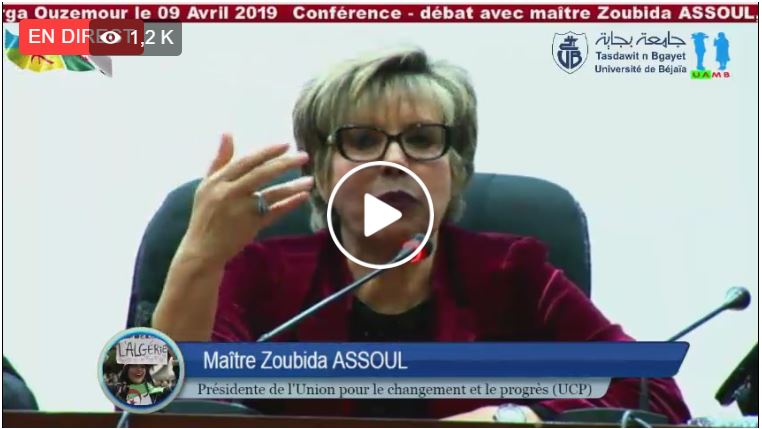 Vidéo / Université de Béjaïa : conférence-débat avec Zoubida ASSOUL