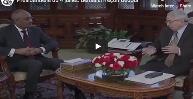 Présidentielle du 4 juillet: Bensalah reçoit Bedoui [vidéo]