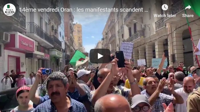 14e vendredi: Imposante manifestation à Oran [vidéo]