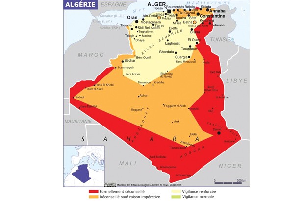 L’Algérie dans la nouvelle carte du Quai d’Orsay !