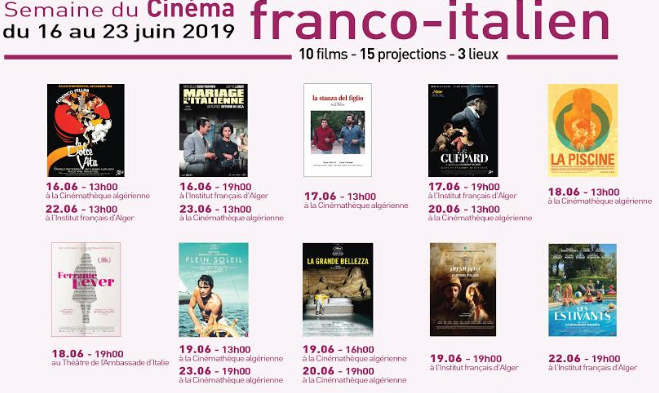Semaine du cinéma franco-italien du 16 au 23 juin à Alger