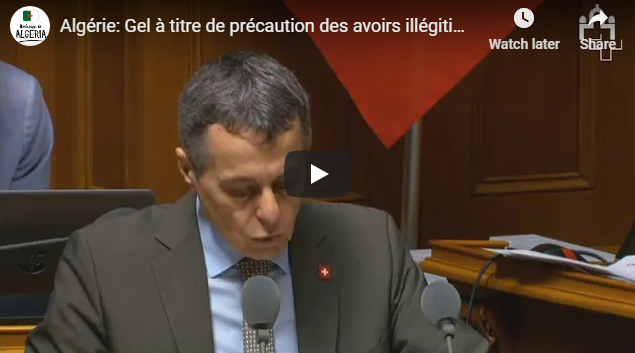 Un député suisse évoque le gel des avoirs du clan Bouteflika en Suisse !