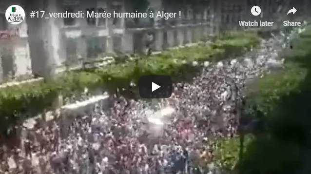Marée humaine à Alger pour le 17e vendredi de manifestation !