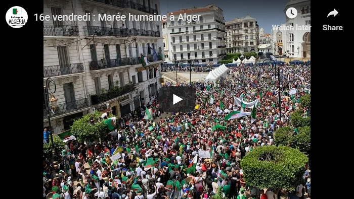 Marée humaine à Alger pour le 16e vendredi !