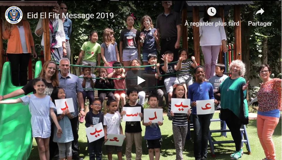 Vidéo : l’Ambassade des Etats-Unis adresse ses vœux aux Algériens à l’occasion de l’Aid El Fitr