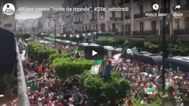 Alger-centre « noire de monde » pour le 21e vendredi consécutif !