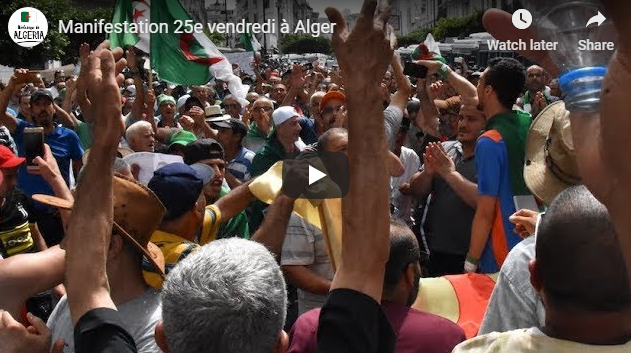 Début de la manifestation du 25e vendredi à Alger [vidéo]