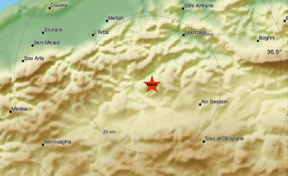Bouira secoué par un séisme de magnitude 4 !