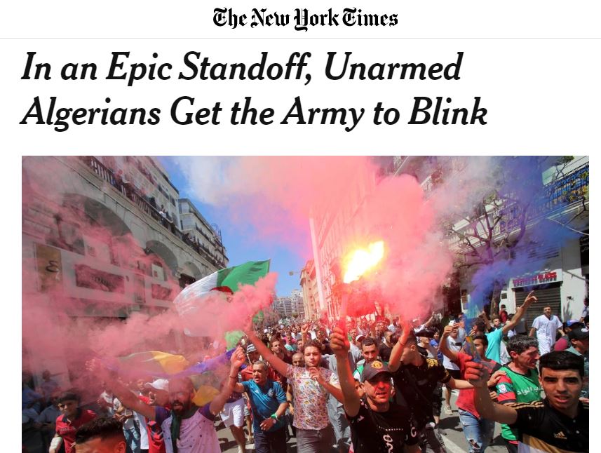 Le New York Times salue le mouvement populaire et son pacifisme