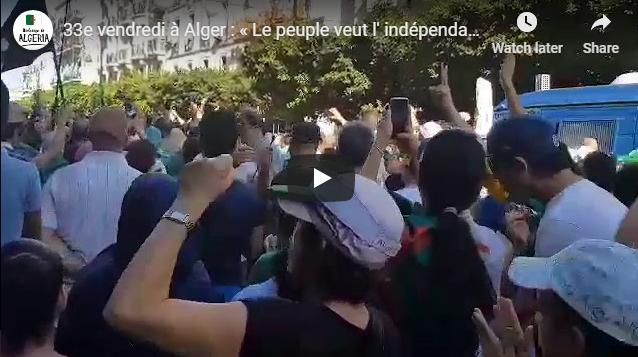 Les manifestants à Alger : « Le peuple veut l’indépendance »