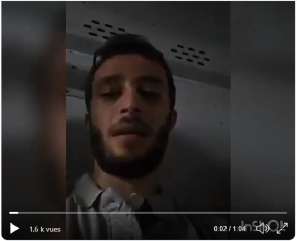 VIDÉO : Échange entre un manifestant et un policier dans un fourgon