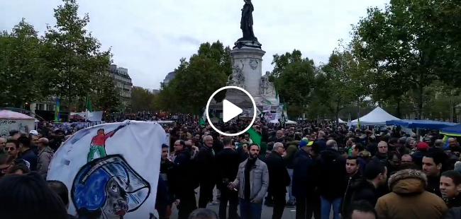 Rassemblement d&rsquo;Algériens à Paris contre la présidentielle avec la « Issaba »