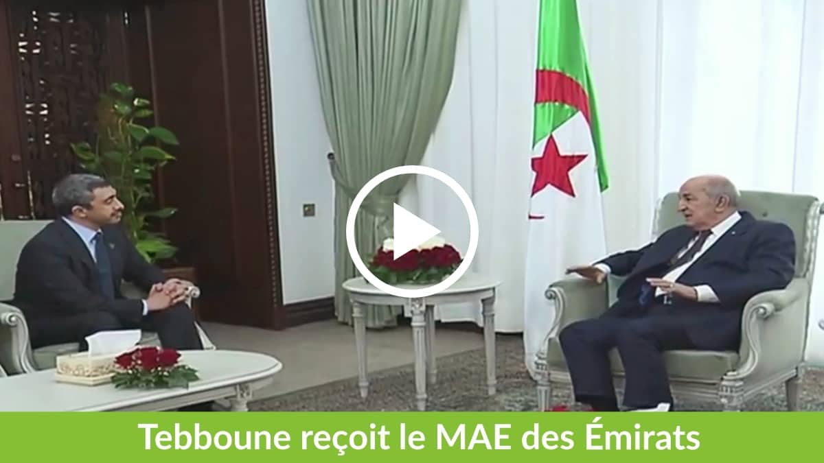 Vidéo | Tebboune reçoit le chef de la diplomatie des Émirats