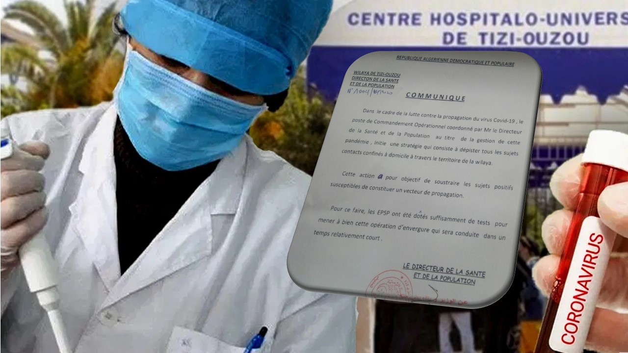 Coronavirus Algérie : dépistage à domicile de sujets contacts à Tizi Ouzou