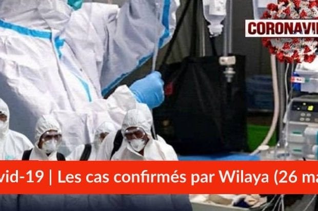 Bilan Coronavirus du 26 mai : Les cas confirmés par wilaya