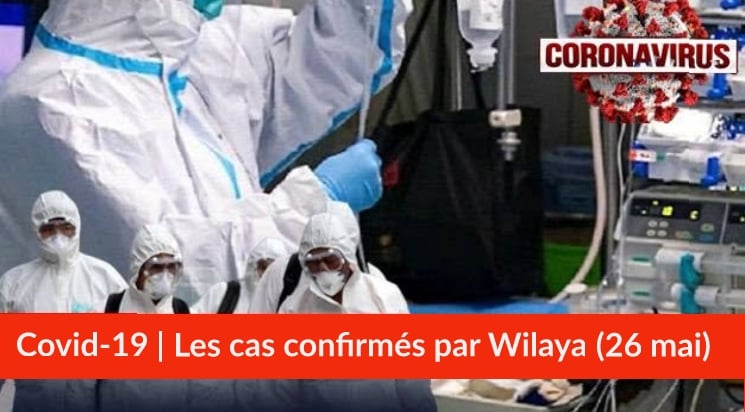 Bilan Coronavirus du 26 mai : Les cas confirmés par wilaya