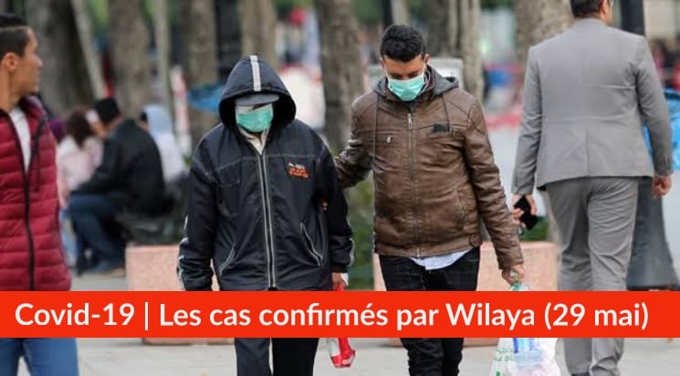 Bilan Coronavirus du 29 mai : Les cas confirmés par wilaya