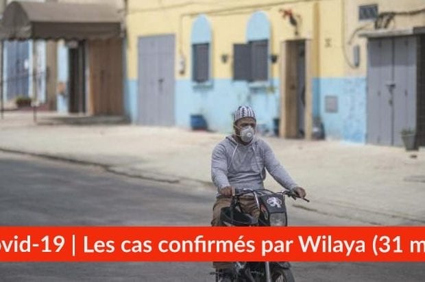 Bilan Coronavirus du 31 mai : Les cas confirmés par wilaya